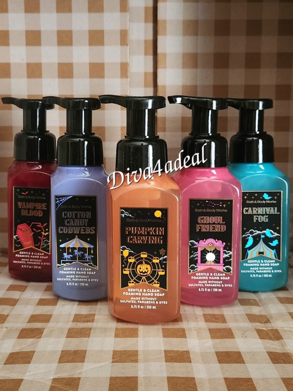 5X Bath & Body Works Halloween Carnival Edition 8.75 FL OZ Foam Hand Soap Bundle